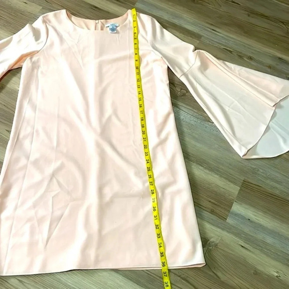 Bar III Women Bell Sleeved Shift Dress Ballet Pink Size L Lined Cocktail Flowy - Picture 9 of 13